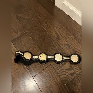 Beaded Concho Disc Mother of Pearl Shell layering Belt